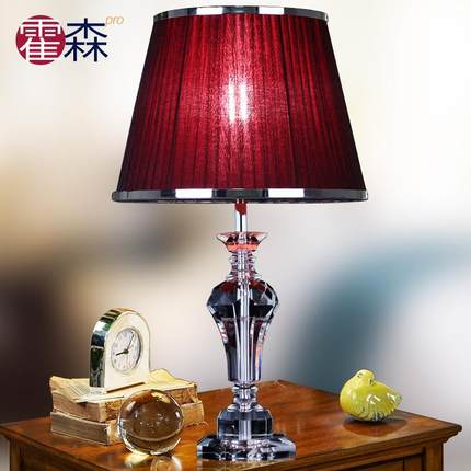 欧式创头遥意简约现客厅卧室床书房控小水晶台灯T4007代结婚庆温