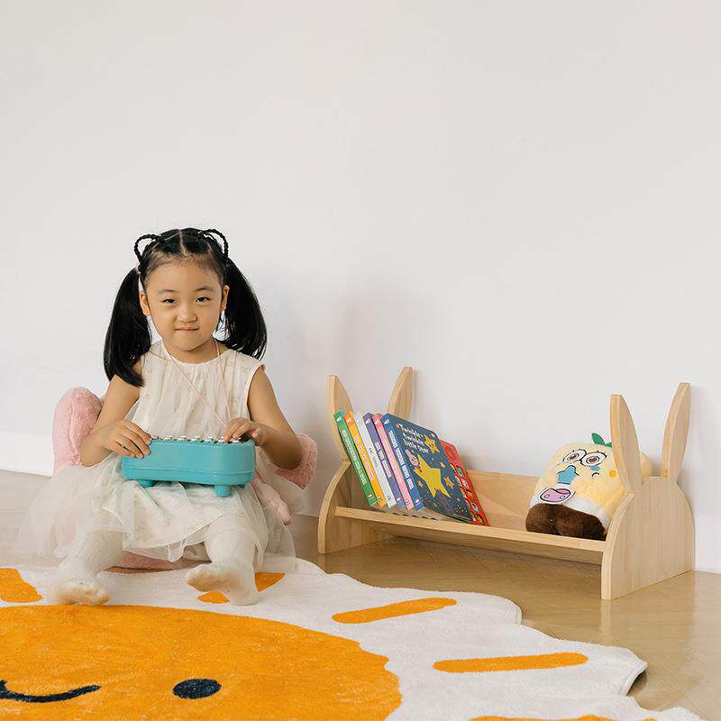 儿童落地卡通书架纯实本卡通造型绘纳玩ONK木具收架宝宝幼儿园置