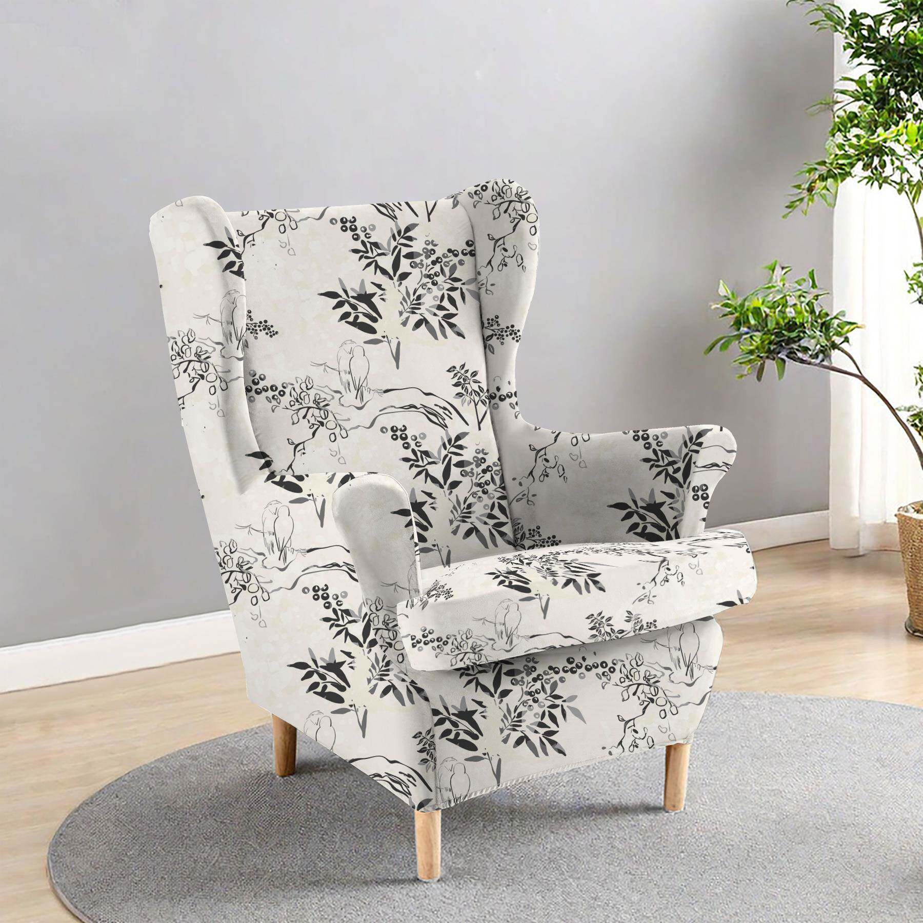 沙发诞罩单人位椅套弹翼背套防尘罩现代圣力DZN田园风老虎凳椅子1