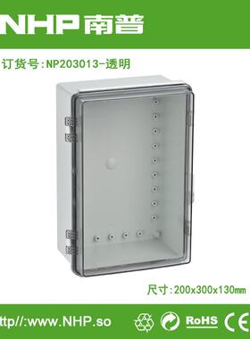 NHPN20301锈3透防明监视水密封箱P不NP203013钢搭扣式接线盒防水