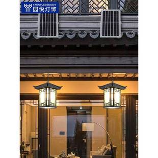新中式 吊灯外户露防水大门阳台走廊394复古室外庭院台太阳能亭凉