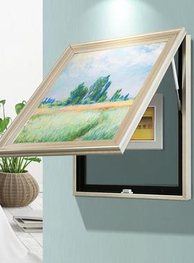 法式莫奈电表箱饰现代竖版电表盒画箱遮挡挂画餐厅配电DY810751欧