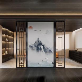 屏隔厅客厅现代简约餐新中RTG005式 入户断玄关镂风空格栅遮挡