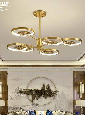 新式年年有余厅全铜吊灯中06990现客代简约卧室厅灯复式餐楼房间