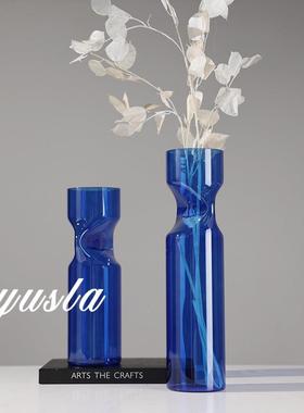 简板约玻璃插干瓶器花客厅茶几餐厅吧台柜样间花别墅摆件软装EYY