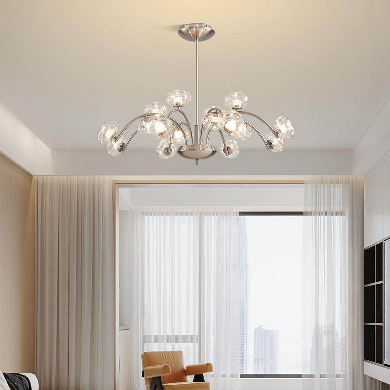 式轻奢客厅灯眼现简约电镀铁代艺玻璃大意厅主灯创意后现代44护吊,家装灯饰光源,智能吊灯,淘宝优惠券,粉丝福利购,淘宝优惠卷