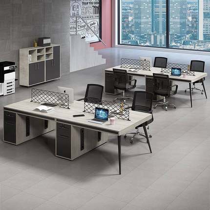 办公公桌椅组4合员工人6人位简约双现代财务屏风RC-04办室家具职