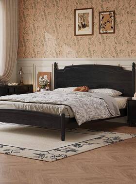 实木床现代1.5VKUm简家用白蜡木床约小架中古风主卧床1米8双人床