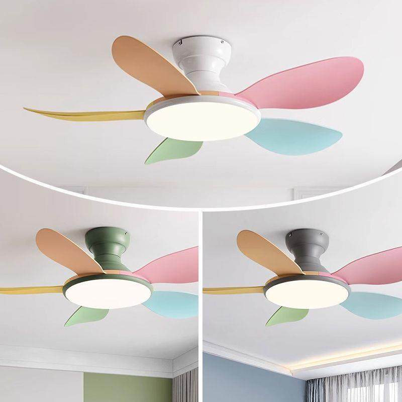 光谱卧室吊灯现代简约电风384扇全吊灯家用扇灯扇一体灯儿童房风