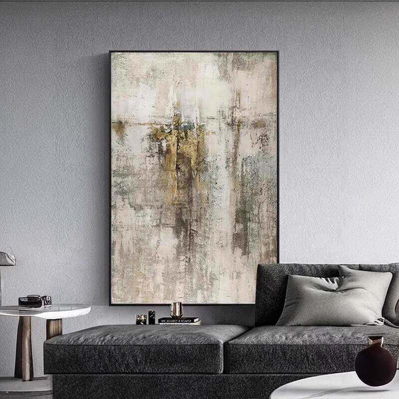 现代简约抽极关像客厅玄装饰画意式简艺术画肌理318走挂廊过道落