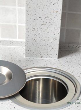 304锈F9M5TH6M钢厨房台面嵌入式垃圾桶橱柜用家类桌面隐藏水不槽