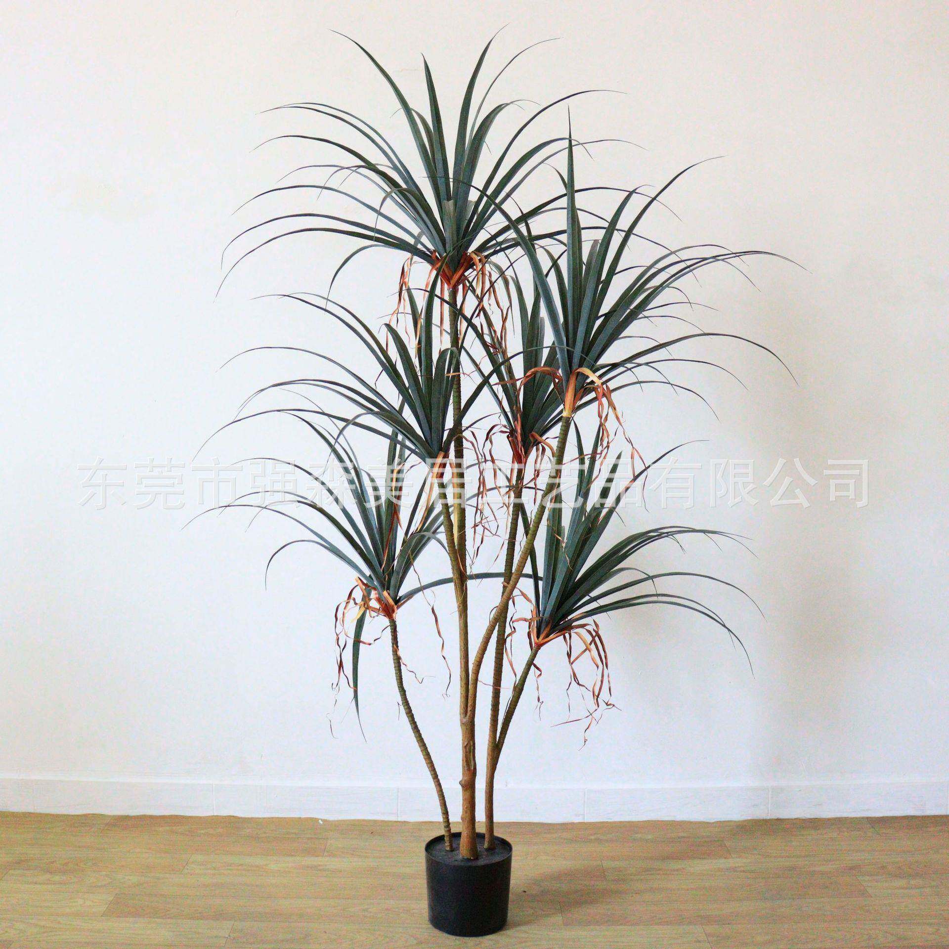 仿植千年龙铁树盆栽物室内造景真装饰摆放杆龙血81818树盆景假多