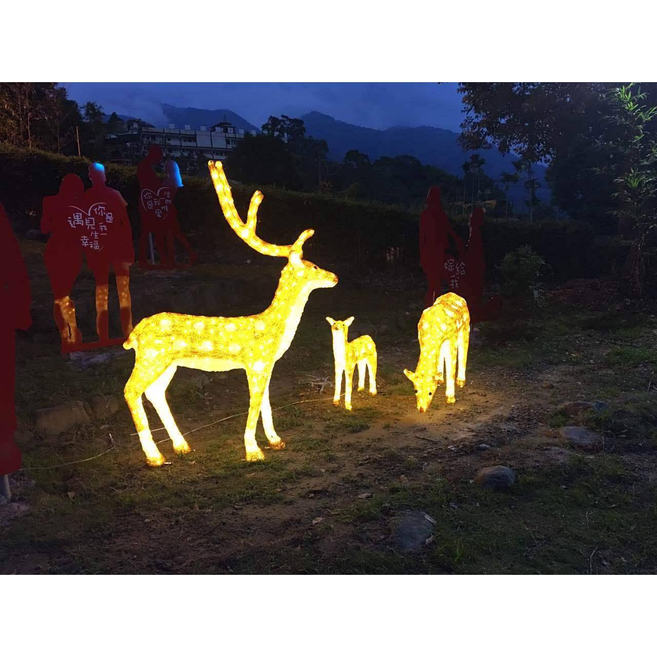 花LED梅花鹿KNA造型灯3件物套滴动灯公园庭院园酒店节日陈美胶装