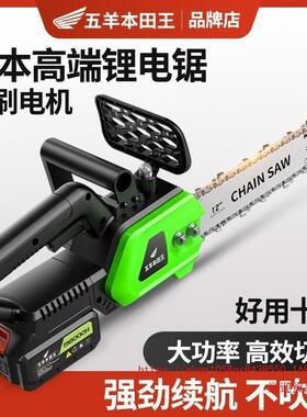 进口锂电锯树12寸16寸充电式大功率家用手木提电锯户外砍QAW柴锯