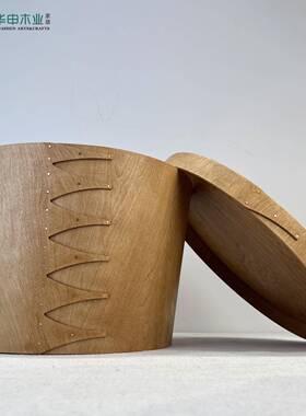 木手工实木夏克椭圆WMI大号储盒纳物收盒茶几床头柜装饰摆件木制