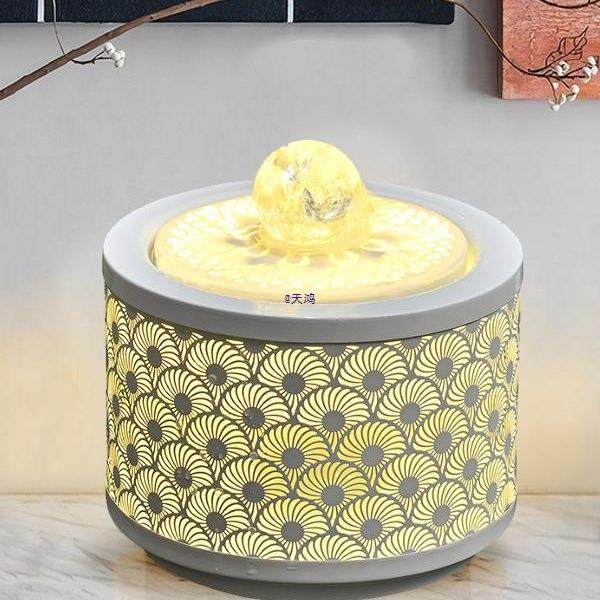 桌面现DLI代居轻循环流水财奢风水轮家摆件生迷你水晶球,家居饰品,流水摆件,淘宝优惠券,粉丝福利购,淘宝优惠卷