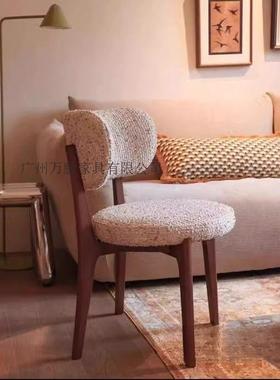 万腾ily椅l法式复古奶木油风不带扶手实餐JDW椅客厅单椅轻奢欧式