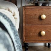 木法式 复985木古实中古色露比床头柜小户型子卧室物储柜收纳柜床