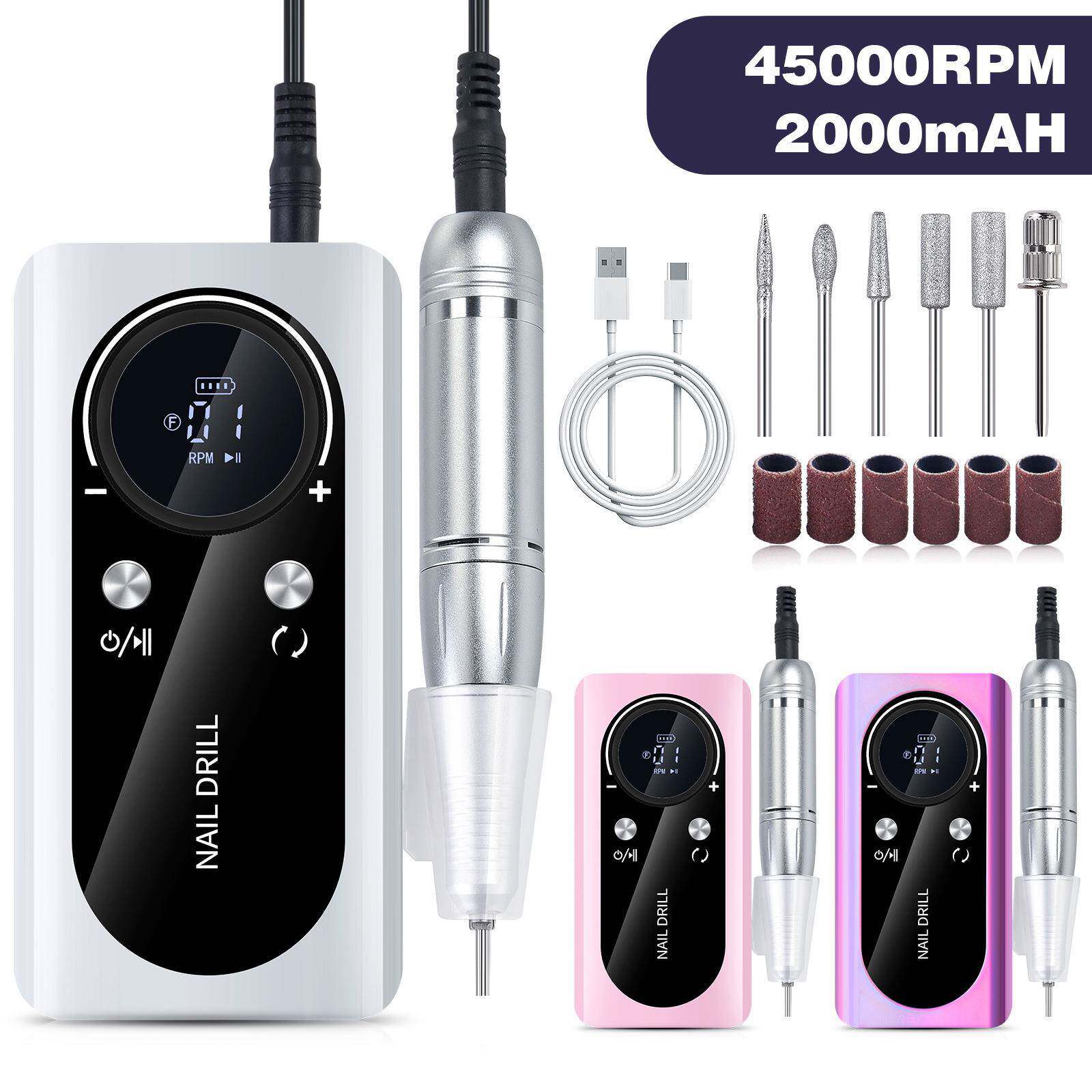 新专业款美甲打卸甲V2磨机45000转蓄电便携v2打磨机式电动指甲磨