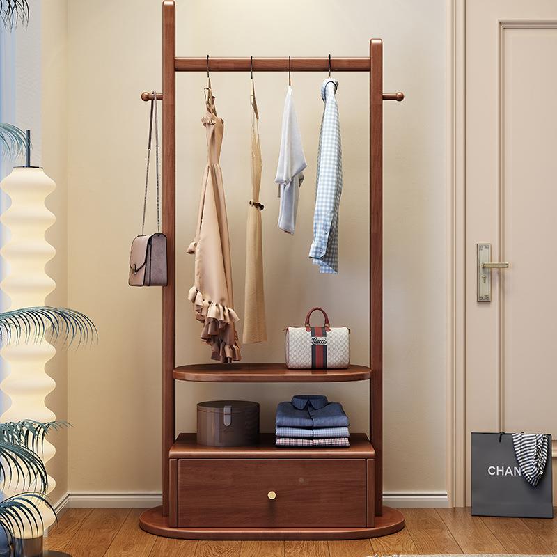 衣帽架木落地HG-328卧室衣架新中式简约挂家架用一体实置物多功能