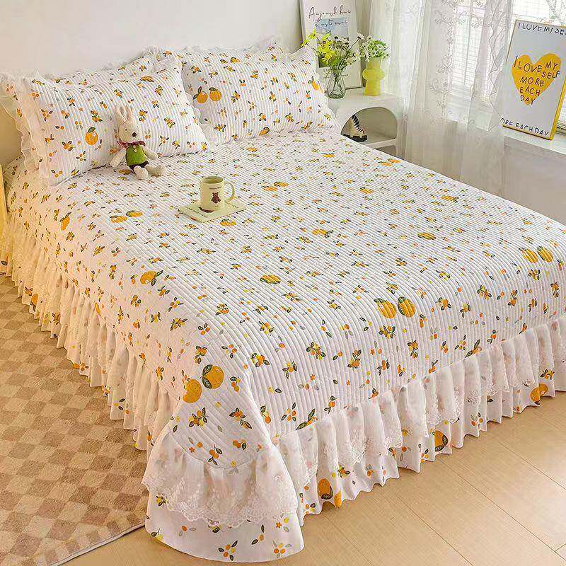 高档用床夹加厚床盖单床棉罩公主风床FyN7XTeb垫保护罩防滑四季通
