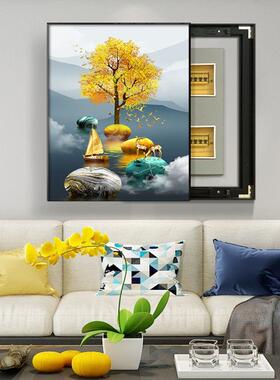 竖版电表箱可饰新款推拉遮挡电Zql3+ie/闸装箱开关弱电挂画配电箱