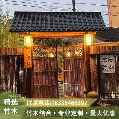 围墙民宿院门菜园门门285竹门头竹木庭院门庭小门民宿院景区头竹