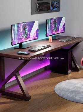 晓龙双人排桌长电书竞大板桌实拼EYG木电脑桌台式家用工作台卧室