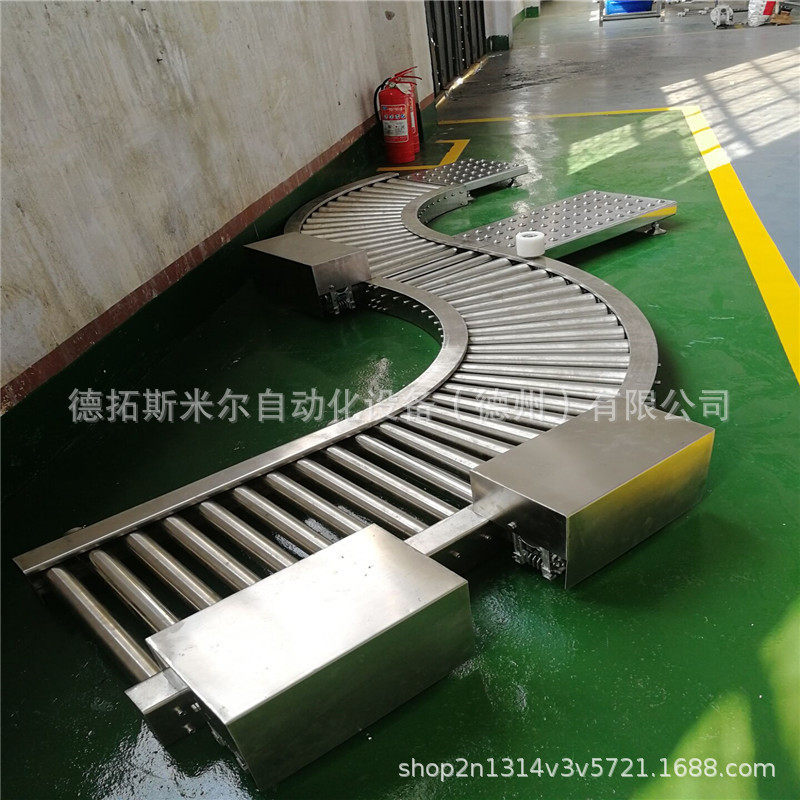 加宽纸箱运输滚筒转弯输送机90度无动力辊筒输送线组装生产设备