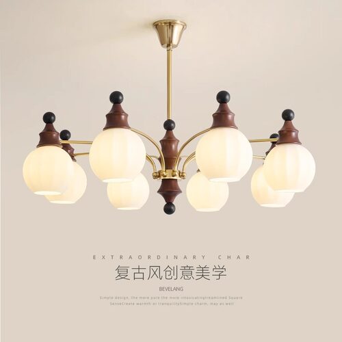 法式中古客厅吊灯竹节南洋复