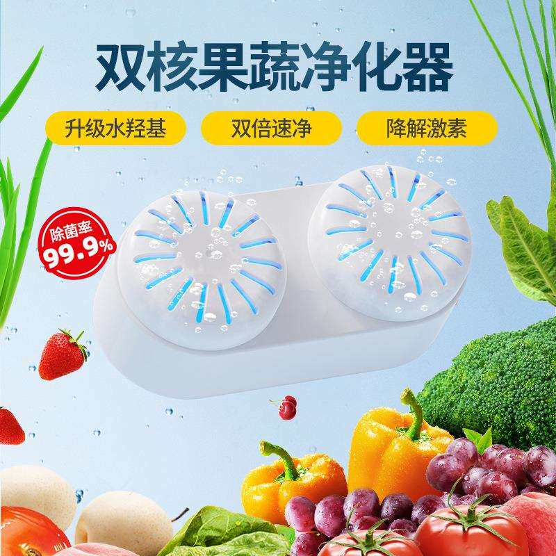 双核果蔬净化器家用食材清洗机无线便携洗菜去农残全自动消毒杀菌