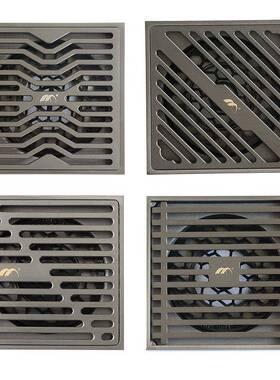 方形枪灰色单用卫生间淋浴房地漏阳台下水道室外排水防臭味下水器