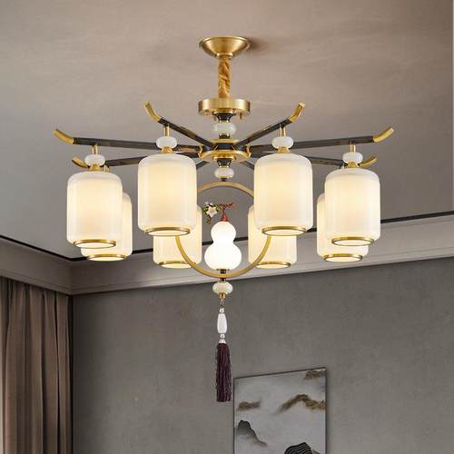 新中式吊灯国全铜灯简约厅大气新款185客高档别墅卧室餐厅中风灯