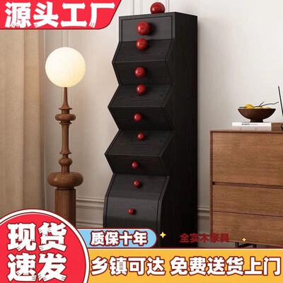 实木古风斗柜不规则储VNK柜柜子玄关复古五物柜餐边收纳客厅置物