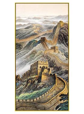 万里长城画靠图办公装饰画玄关走廊大竖版山山水室国画酒55455店
