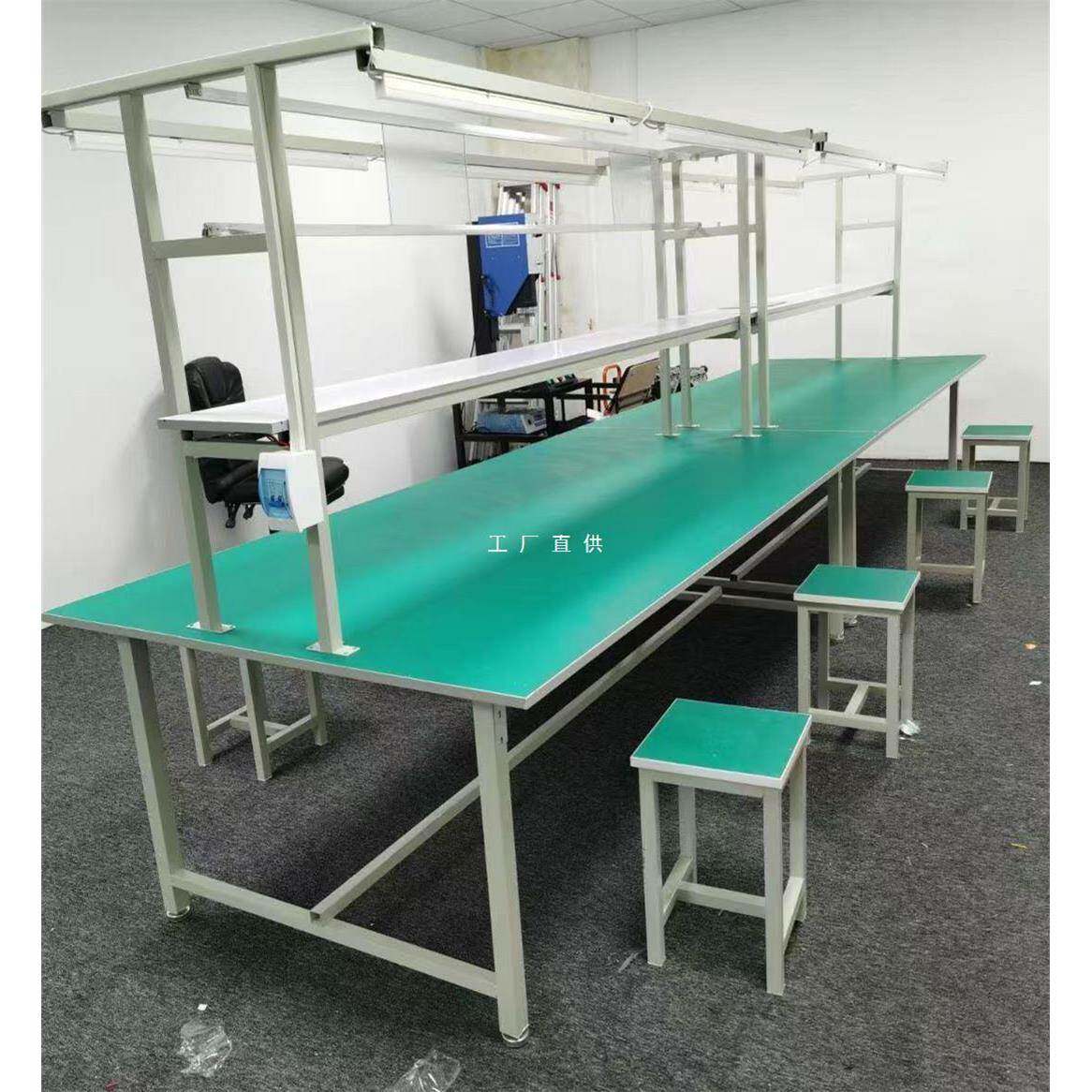 防静电工作台带桌子铁架打台车间生产线桌流灯水线F76SSHS5工作包