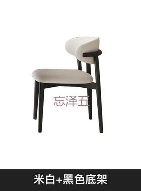PC奶油风木餐椅凳酒店设厅计师椅子家用实休闲餐靠Y9005背椅现代