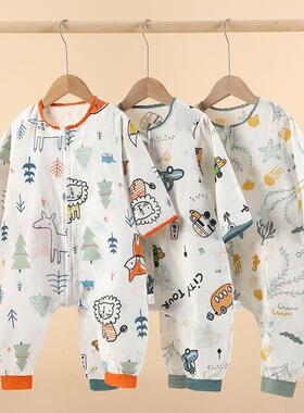 四睡袋儿童婴儿布夏纱款二腿四六层薄棉宝XY100446宝分春秋防惊跳