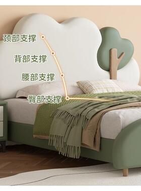 童粉色云朵公主床1.2米女孩卧软1.5室米男孩绿儿色JHA单人储体物