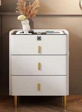 现代简木约实家用物床头多功能无线充轻柜奢网73704红智能储卧室