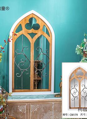 墙窗面假窗户布景道黑板挂壁置物架框店面留言具庭园装饰麦AIF太