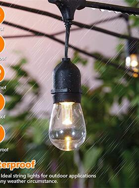 S14串EANA72跑马G50灯灯串庭院装饰彩灯户挂外防水灯七彩串联灯