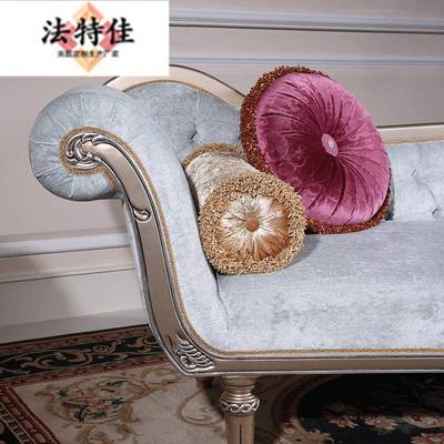 新典宫廷进2法式贵妃椅端欧式布艺口实木高雕刻休古闲榻懒人椅P1