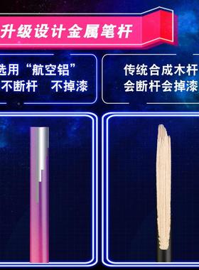 卫庄金属杆1支套装猪鬃WDV水粉尼龙头渐变色1水圆彩笔油画扇形笔