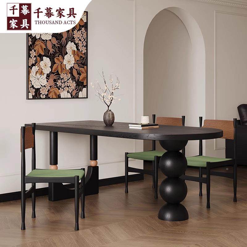 千慕法复古客餐厅桌式椅202WY2505225新款家用小户型靠墙实饭桌书,商业/办公家具,餐桌椅系列,淘宝优惠券,粉丝福利购,淘宝优惠卷