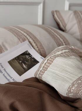 全棉提单花人纹四件套60s字提花轻四奢风纯棉件套VUU全棉被套床枕