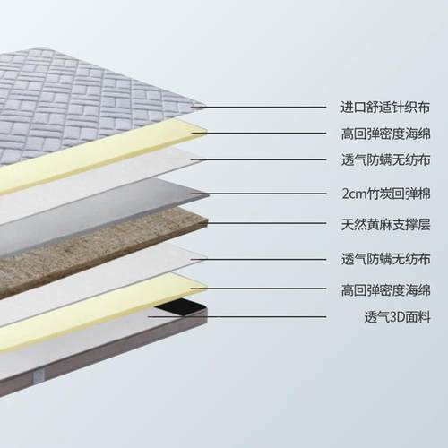 榻榻黄米天然麻炭床垫椰棕硬垫家竹用儿老无品牌/人薄垫透气童支