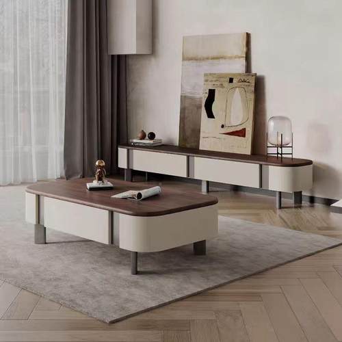 法式中茶几古风方形长小户型客厅轻奢无品牌/现代高端复古实木茶