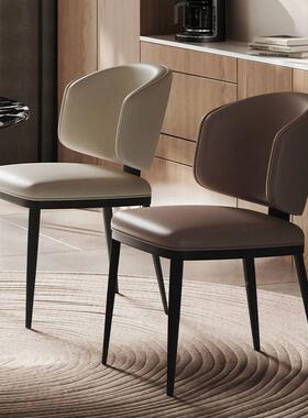 餐椅家靠用奶椅QVJ油风子轻奢吃饭小户型设师计椅意式极简背凳子