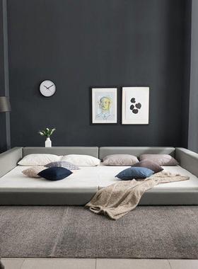 榻米子大床主组合28270榻三胎床一家四口落地床卧现代简约家庭亲